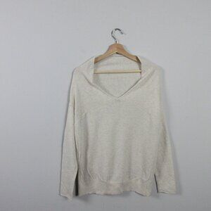 Club Monaco Womens Cashmere 100% Ivory Open Back Medium M Luxury 214
